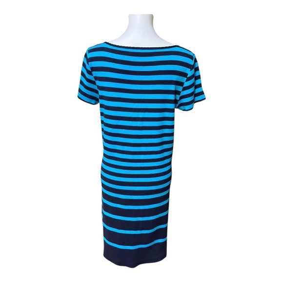 Like New!Talbots Blue and Black Striped Dress - Picture 3 of 5